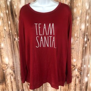 Rae Dunn Team Santa Long Sleeve Sleep Shirt Size XL